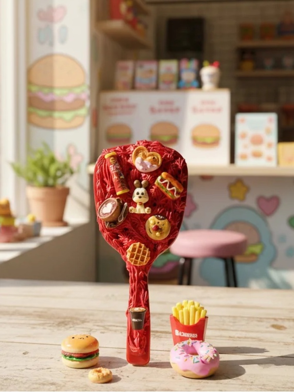 Red Play Food Handheld Mirrof with Mini Snacks and Odie .